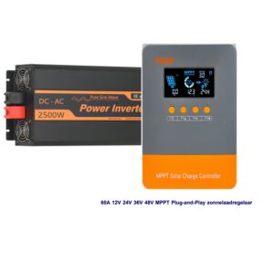 PowMr 2500W omvormer 12V incl. 60A laadregelaar